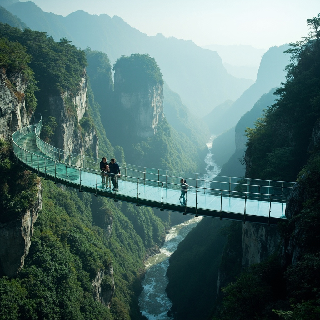张家界：天门山玻璃栈道的惊险之旅