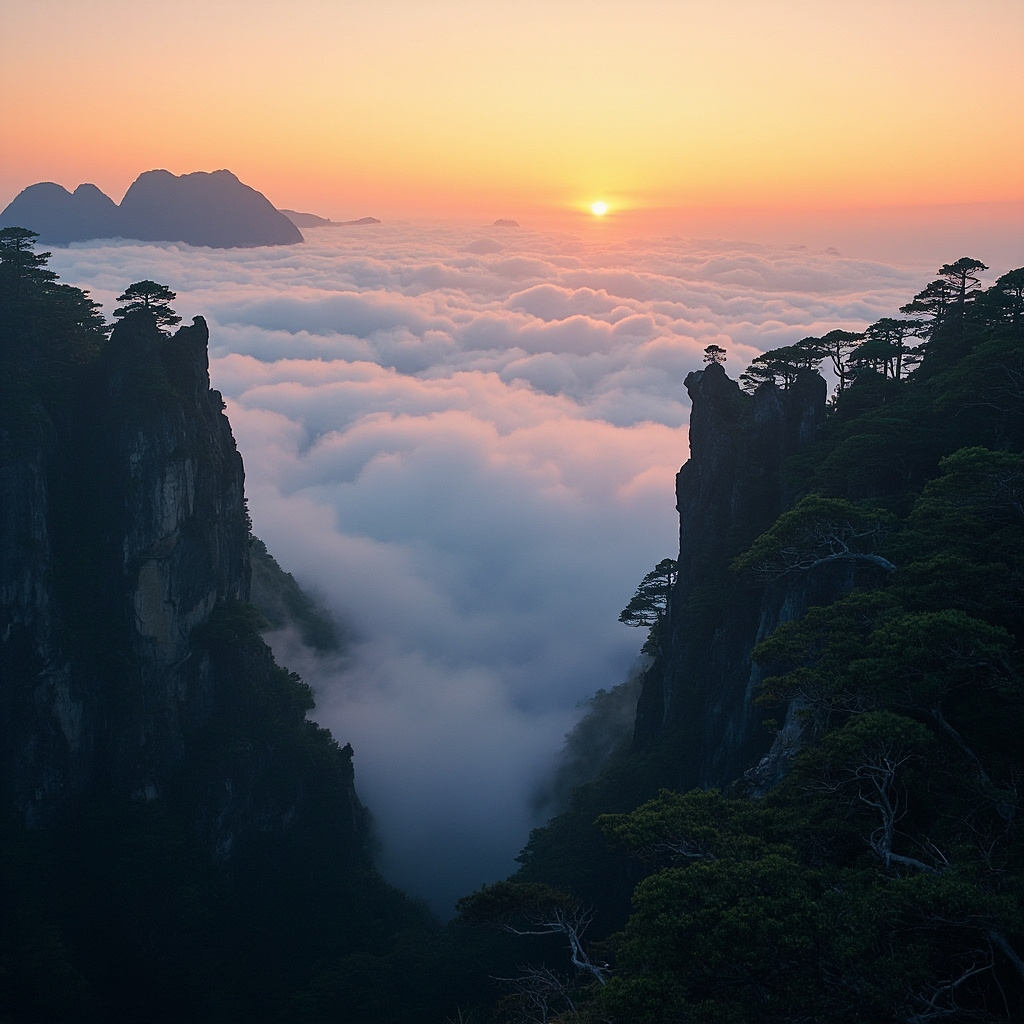 黄山，这座位于安徽省南部的千古名山，自古以来便是文人墨客心中的圣地。它以奇松、怪石、云海、温泉“四绝”著称于世，承载着“五岳归来不看山，黄山归来不看岳”的至高赞誉。登临黄山，仿佛步入一幅流动的水墨画卷，每一步都是惊喜，每一眼皆是画卷。