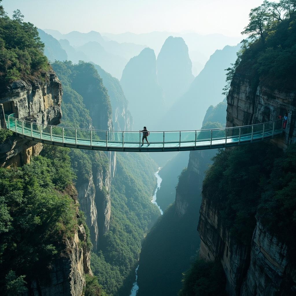 张家界:天门山玻璃栈道的惊险之旅